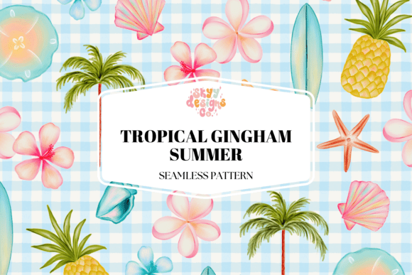 Download Tropical Gingham Summer Pattern - Pattern Collection