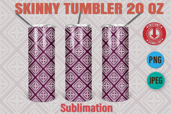 Download 20oz Skinny Tumbler Pattern Ethnic 178 - Pattern Collection