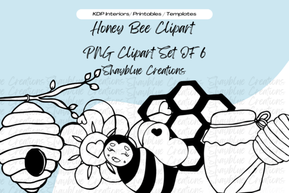 Download Honey Bee Black and White Doodle Clipart - Black Collection