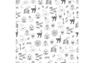 Download Halloween Black and White Doodle - Black Collection
