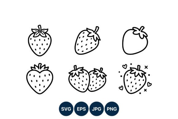 Download Black and White Strawberry Vector - Black Collection