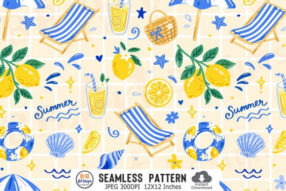 Download Italian Summer Pattern Lemon Paper JPG - Pattern Collection