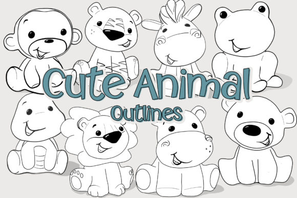 Download Cute Animal Black and White Clipart - Black and white clipart Collection