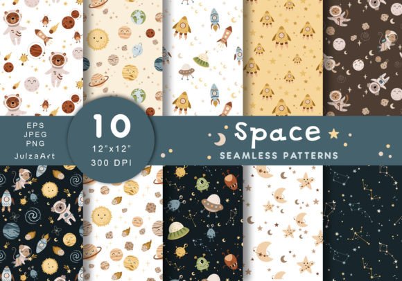 Download Space Seamless Pattern, Digital Paper - Pattern Collection