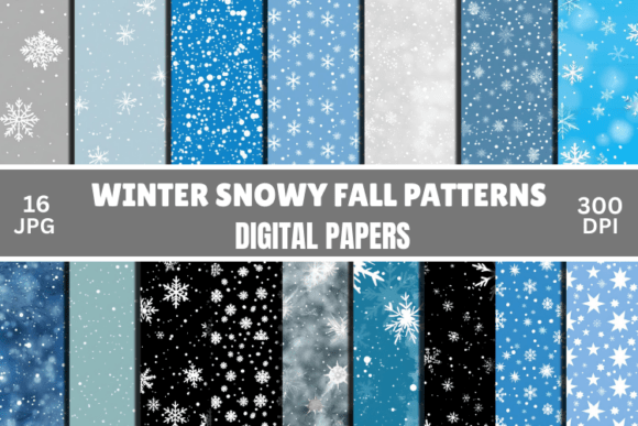 Download Winter Snowflakes Digital Paper Patterns - Pattern Collection