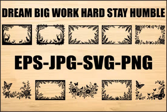 Download Black and White Frame Nature SVG Bundle - Black Collection