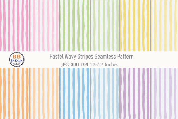 Download Pastel Wavy Stripe Pattern Digital Paper - Pattern Collection