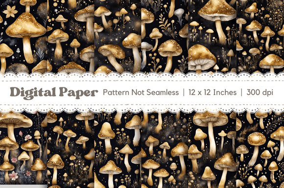 Download 12 Black Fantasy Mushroom Background - Black Collection