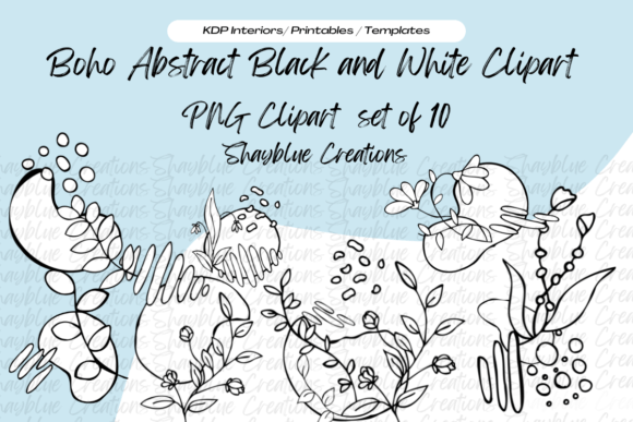 Download Abstract Boho Black and White Clipart - Black and white clipart Collection