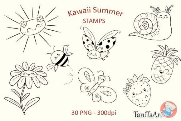Download Kawaii Summer Stamps - Summer Collection