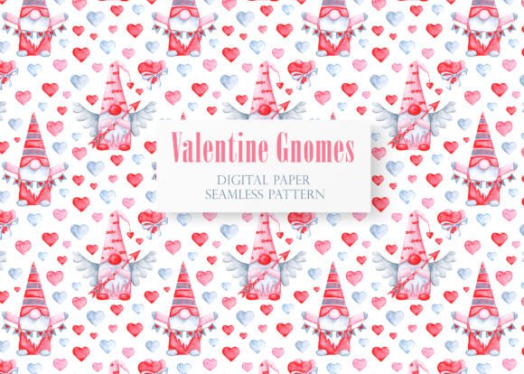 Download Gnomes Valentine Digital Paper, Pattern. - Pattern Collection