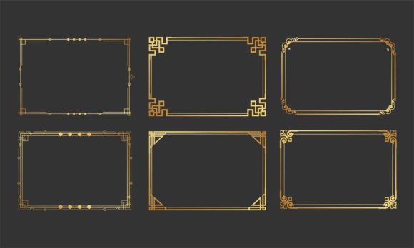 Download Geometric Gold Ornate Frame Collection - Premium Bundle