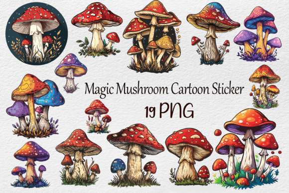 Download Magic Mushroom Cartoon Sticker - Magic mushroom Collection