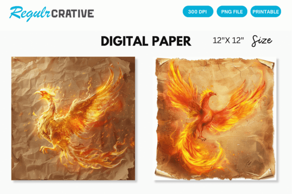 Download Phoenix Fantasy Magic Digital Pattern - Pattern Collection