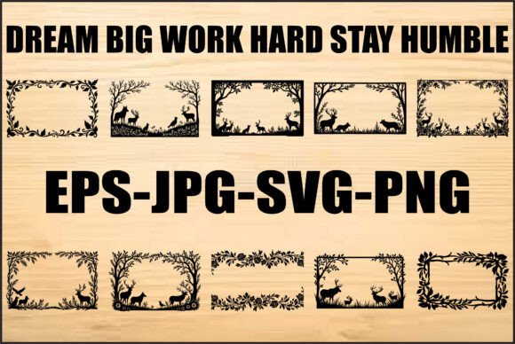 Download Black and White Frame Nature SVG Bundle - Black Collection