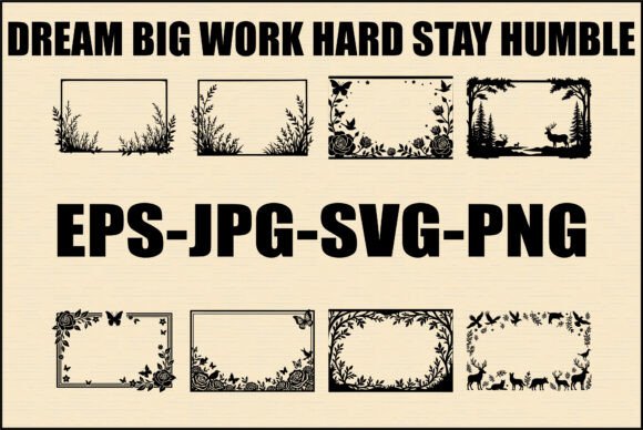 Download Black and White Frame Nature SVG Bundle - Black Collection