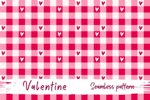 Download Valentine Gingham Seamless Heart Pattern - Pattern Collection