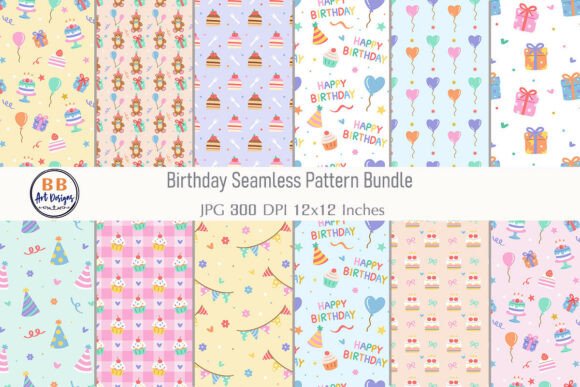 Download Happy Birthday Pattern Digital Paper - Pattern Collection