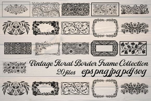 Download Vintage Floral Border Frame Collection - Frame collection Collection