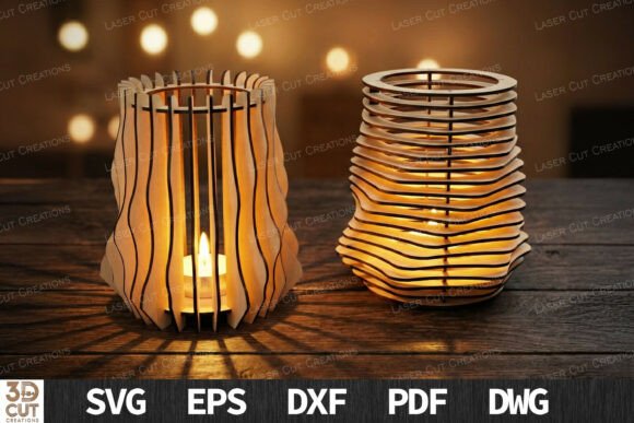 Download Wood Lantern Candle Holder SVG - Candle Collection