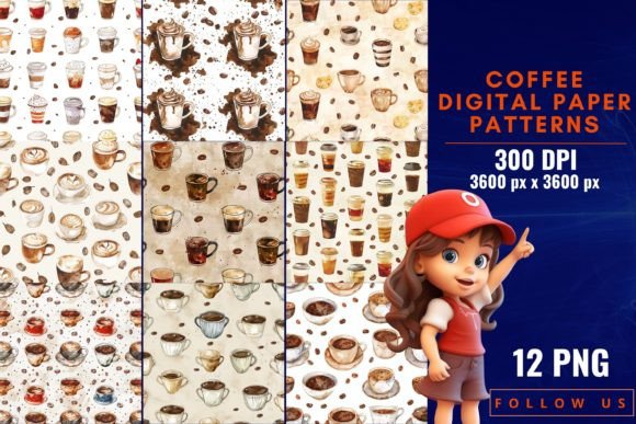Download Coffee Digital Paper Patterns - Pattern Collection