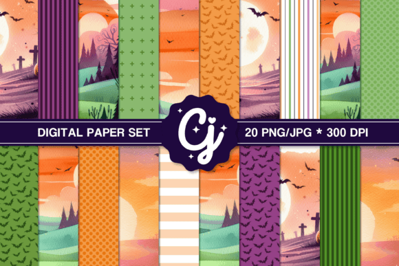 Download Halloween Patterns Set Digital Papers - Pattern Collection