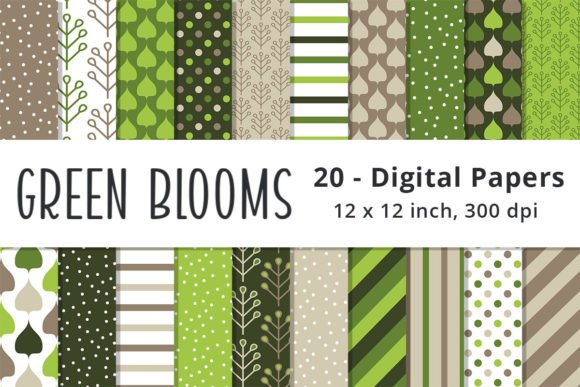 Download Green and Brown Digital Paper Patterns - Pattern Collection