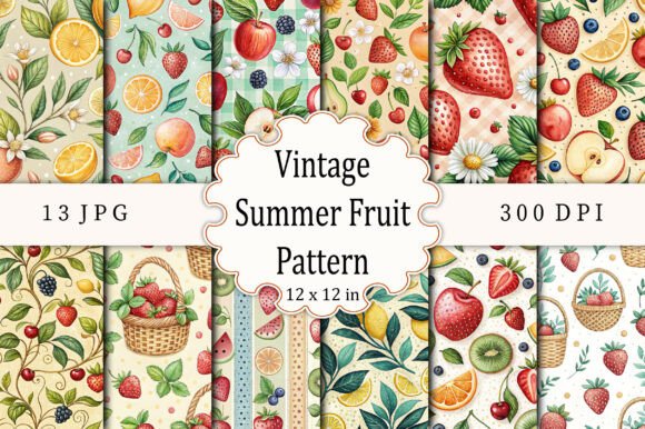Download Vintage Summer Fruit Pattern - Pattern Collection