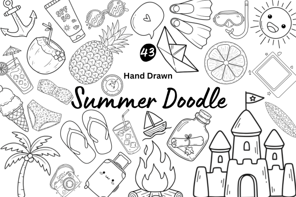 Download 43 Hand Drawn Summer Vacation Doodles - Summer Collection