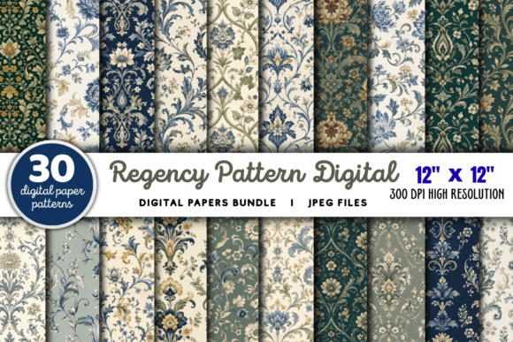 Download Regency Pattern Digital Paper Bundle - Pattern Collection