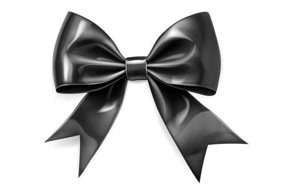 Download Beautiful Big Black Shiny Bow - Black Collection
