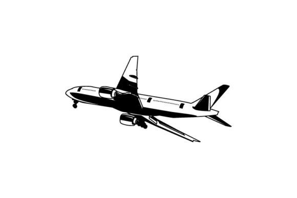 Download Airplane Icon in Black and White Clipart - Premium Bundle