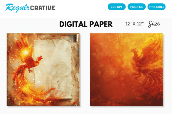 Download Phoenix Fantasy Magic Digital Pattern - Pattern Collection