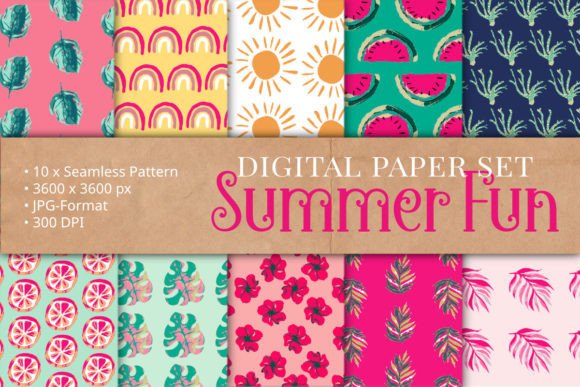 Download Summer Fun - Tropical Summer Pattern Set - Pattern Collection
