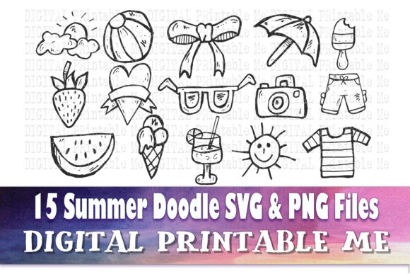 Download Summer Doodle, Clip Art Beach Drawing - Summer Collection