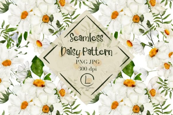 Download Daisy Seamless Pattern, Watercolor Daisy - Pattern Collection
