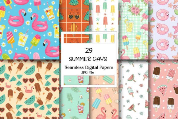 Download SUMMER DAYS Seamless Papers - Summer Collection