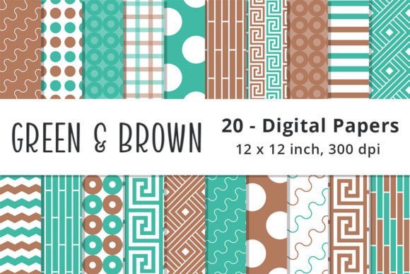 Download Green and Brown Digital Paper Patterns - Pattern Collection