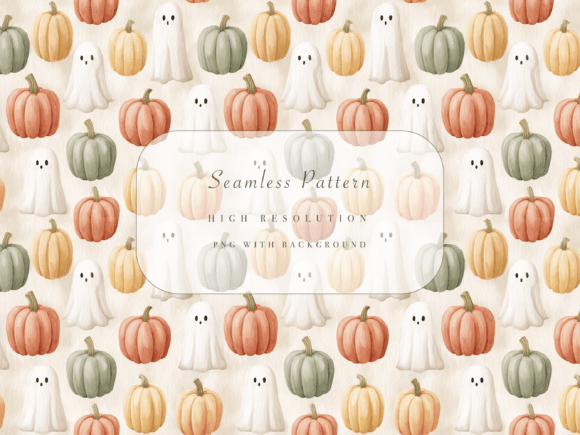 Download Ghost Pumpkin Seamless Pattern - Pattern Collection