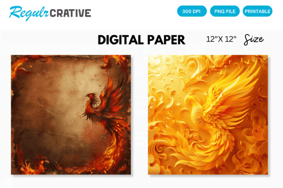 Download Phoenix Fantasy Magic Digital Pattern - Pattern Collection