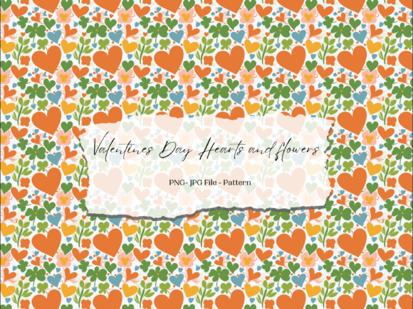 Download Orange Hearts and Flowers Pattern - Pattern Collection