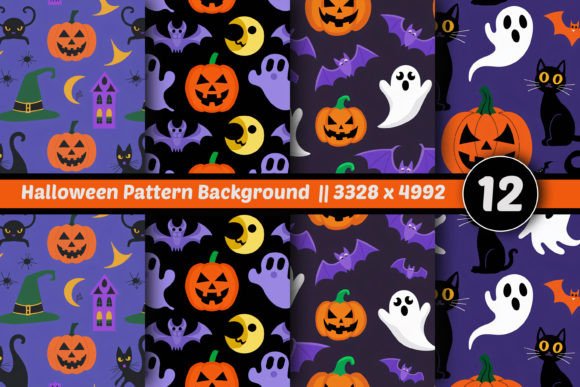 Download Halloween Pattern Background 12 Set - Pattern Collection