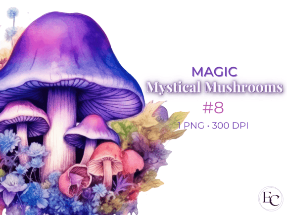 Download Magic Mushroom Purple Watercolor Clipart - Premium Resources