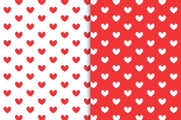 Download Red White Heart Pattern Background - Pattern Collection