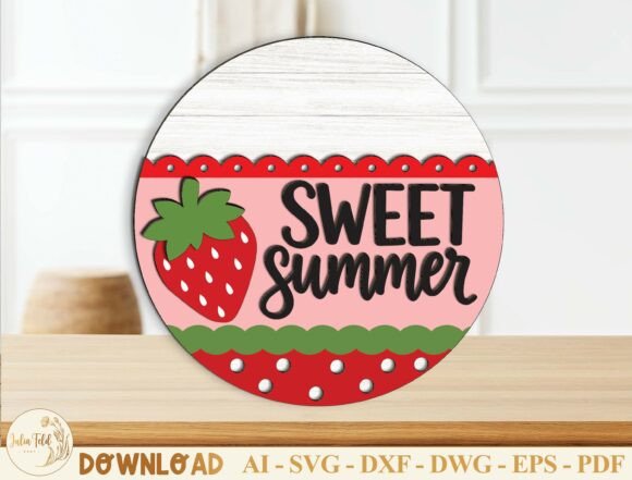 Download Sweet Summer Door Hanger Laser Cut SVG - Summer Collection