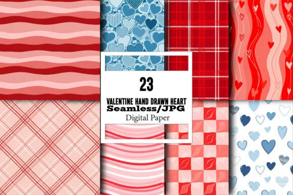 Download Valentine Hand Drawn Heart Pattern - Pattern Collection