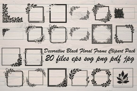 Download Decorative Black Floral Frame - Black Collection