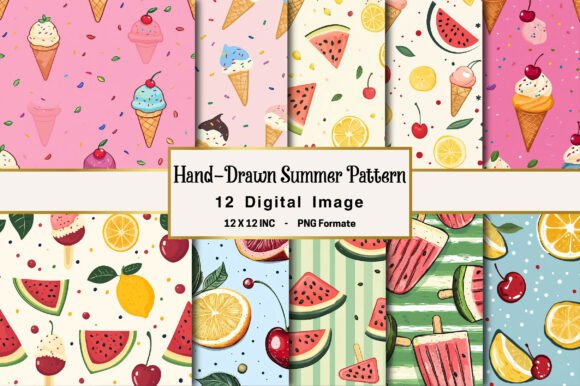 Download Hand-Drawn Summer Pattern Bundle - Pattern Collection
