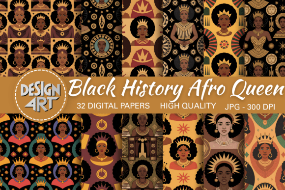 Download Black History Afro Queen Pattern - Pattern Collection