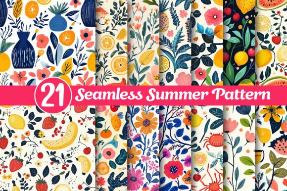 Download Seamless Botanical Summer Pattern - Pattern Collection